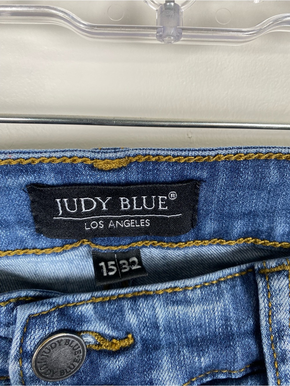 Judy Blue Distressed Medium Blue Skinny Jeans - Picture 3 of 4